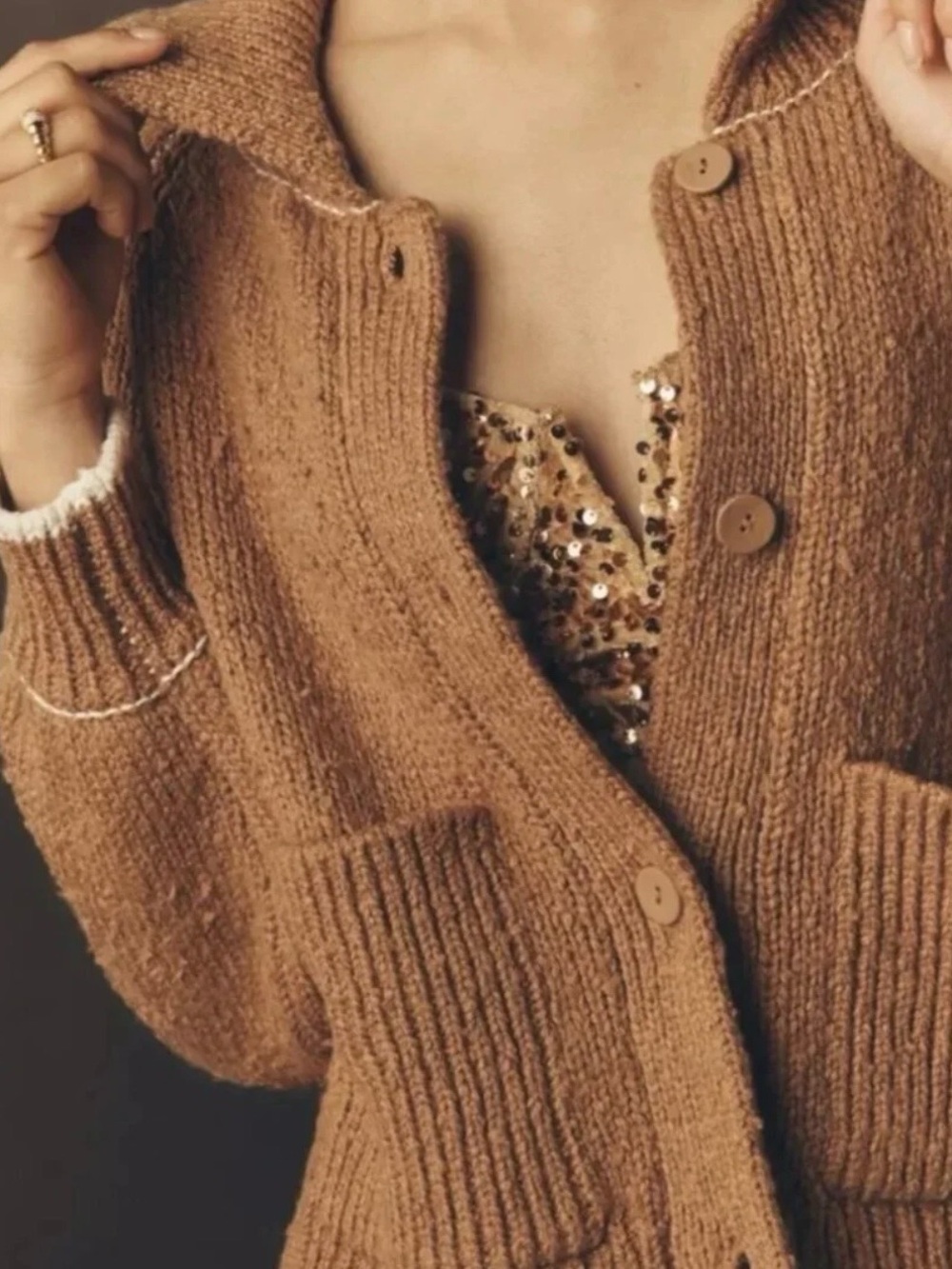 NWT Anthropologie Pilcro Jesse Dog Icon Cardigan Sweater Size Medium - Picture 3 of 5